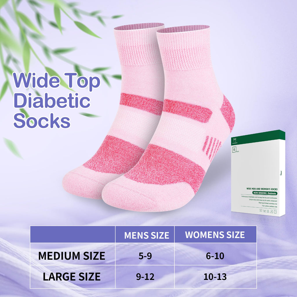 6 Pairs Non Binding Diabetic Ankle Socks L42820