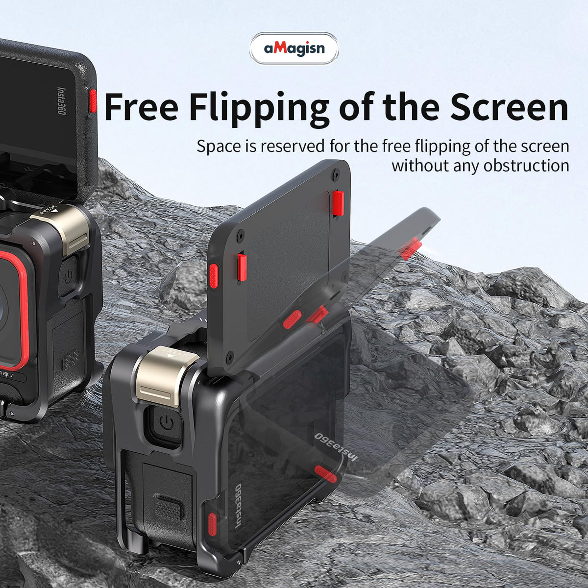 Aluminum Metal Frame Cage Case Bag with Silicone Lens Cap Screen Protector Camera Accessories Kit R234