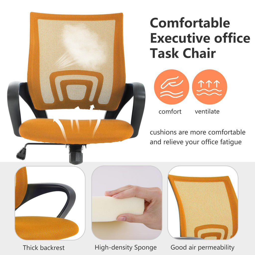 Orange Office Chair with Lumbar Support X847585