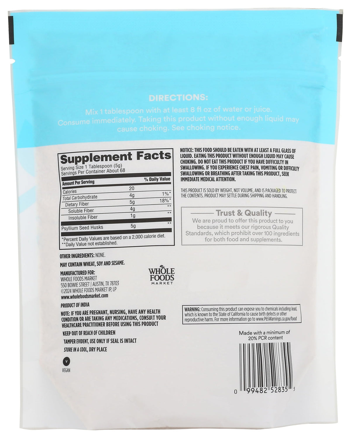 Psyllium Husk 12 Ounce Q907163