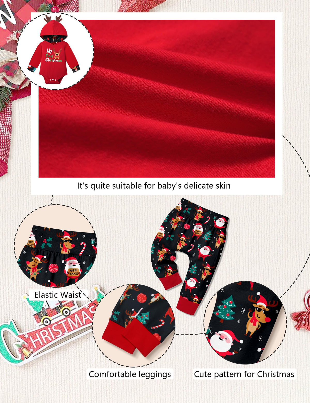 Newborn Baby Boy 2PCS Hoodies and Long Pants Outfits Set L285