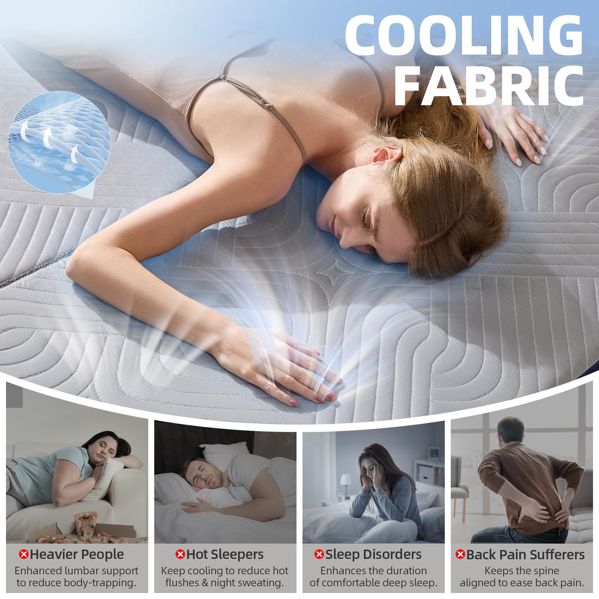 6 Inch Cooling Memory Foam Foldable Mattress Twin Size Y5804
