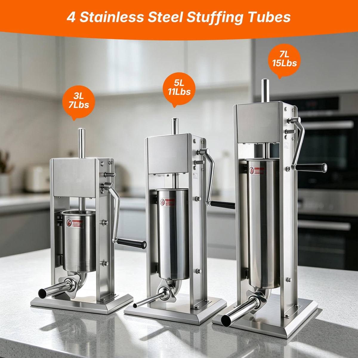 Stainless Steel Vertical Sausage Stuffer 11Lb/5L W463460