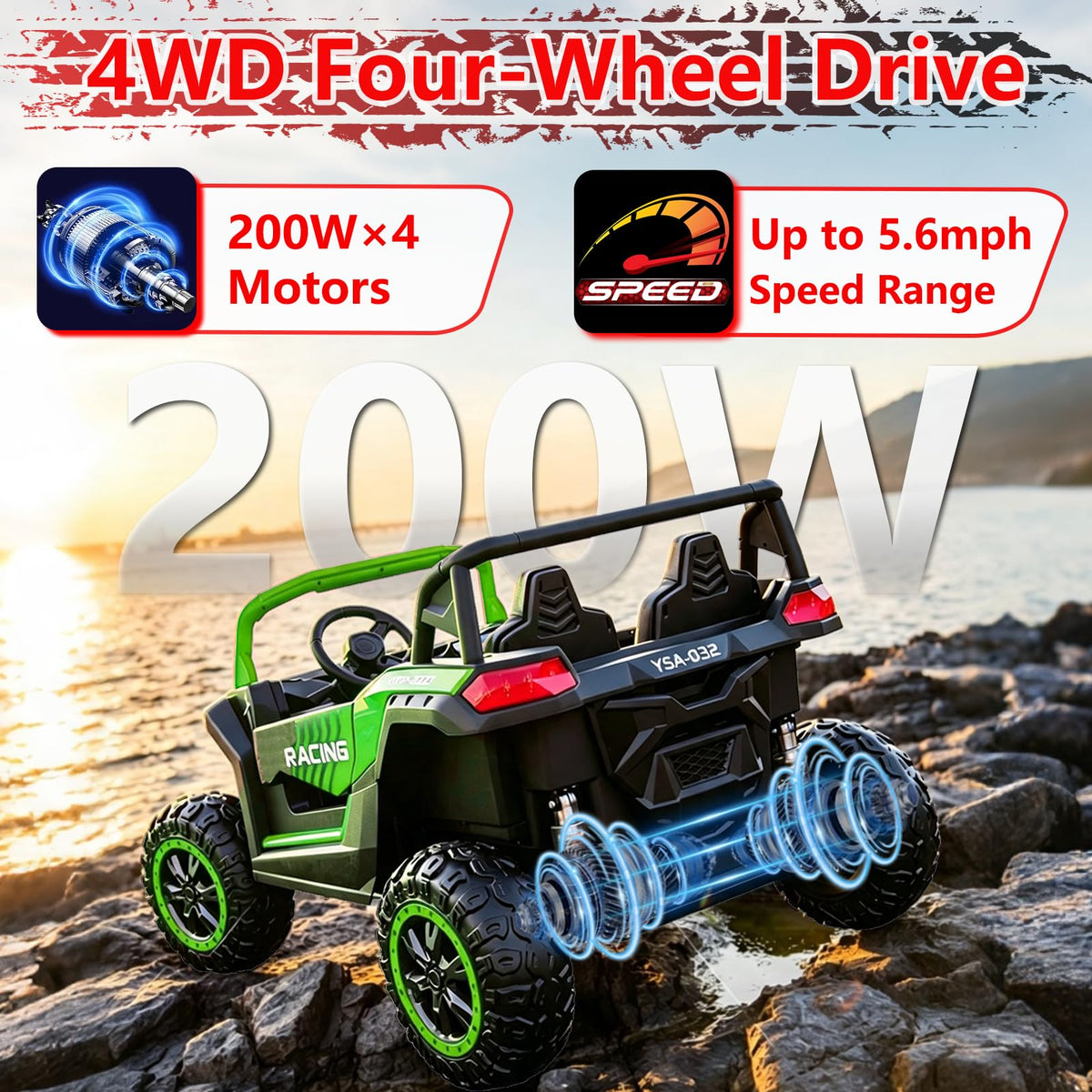 XXXL 2 Seater 24V Kids Side by Side UTV Y2340