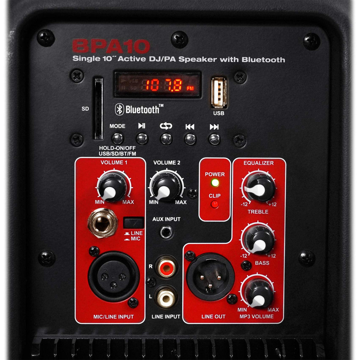 10" Powered PA Speaker with Bluetooth V8381