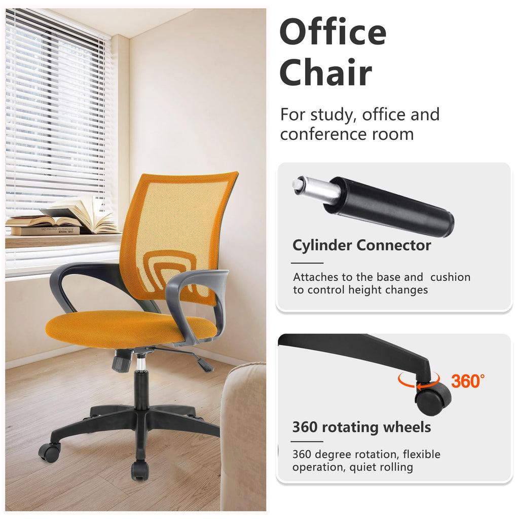 Orange Office Chair with Lumbar Support X847585