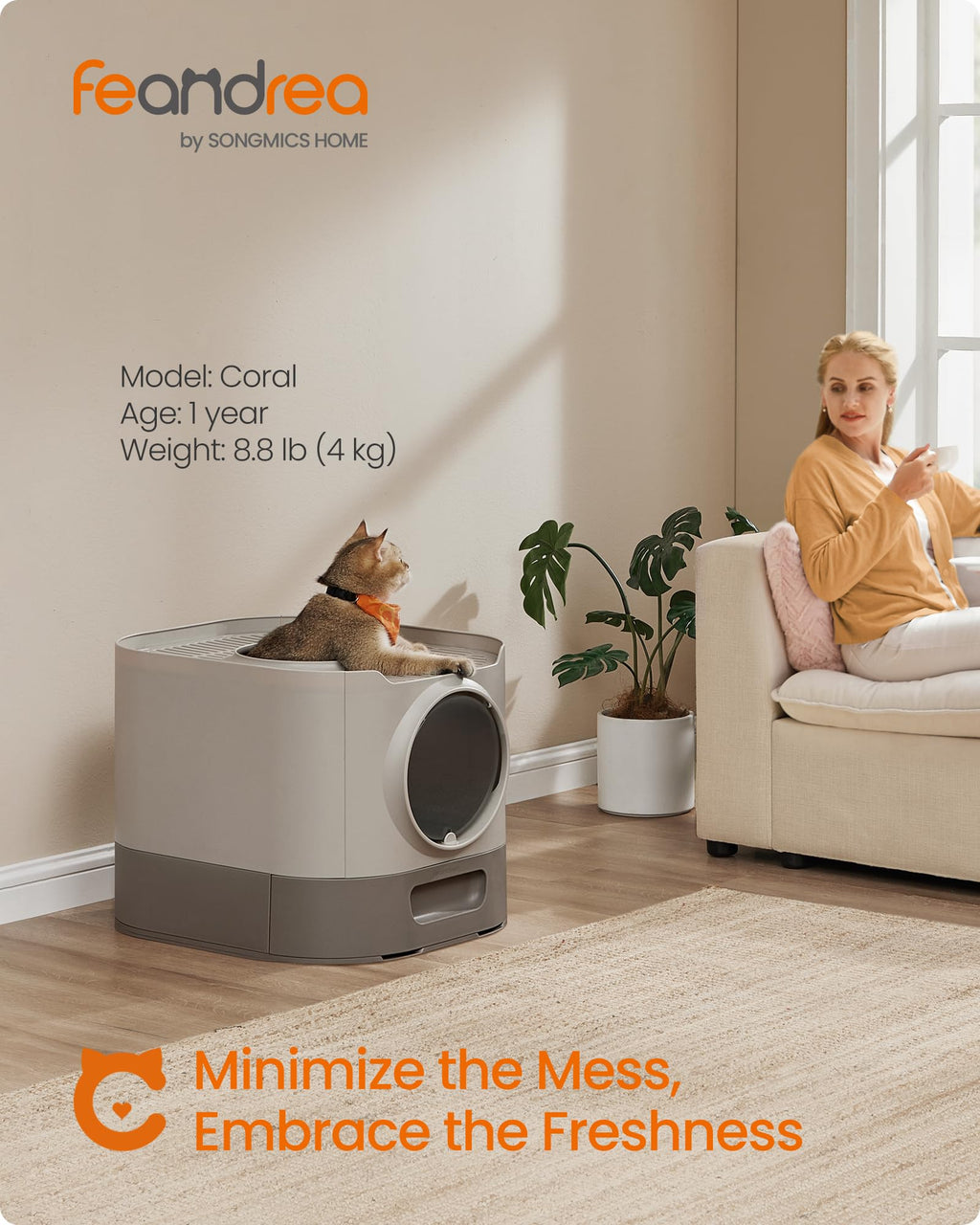 XL Enclosed Cat Litter Box with Scoop X56195