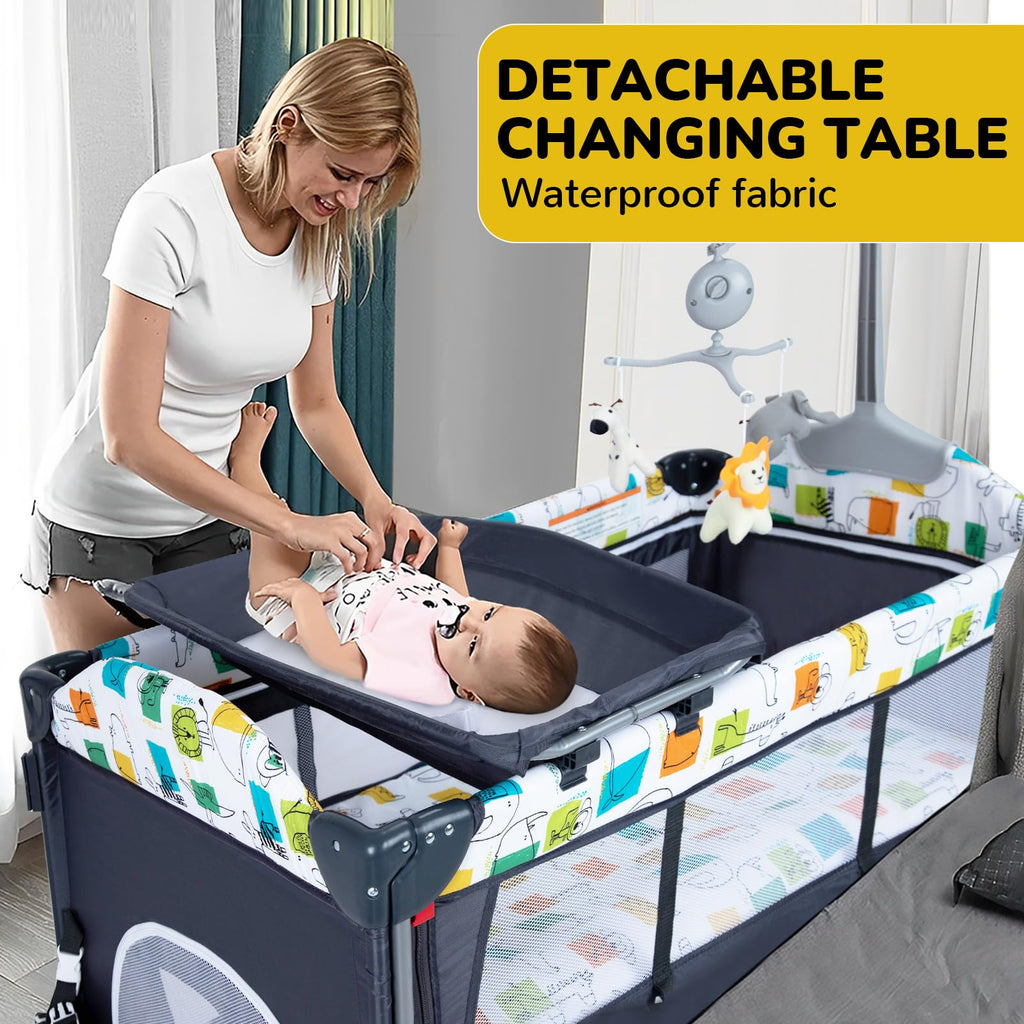 5 in 1 Baby Bedside Sleeper with Changing Table and Mattress Y426898