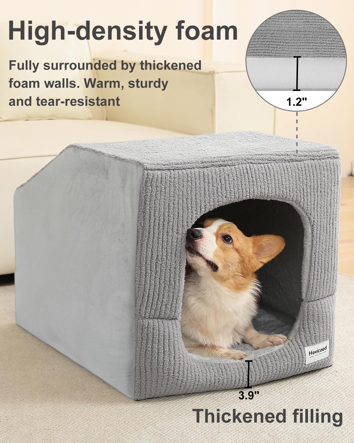 Small Dog House with Dog Cave Bed B136470