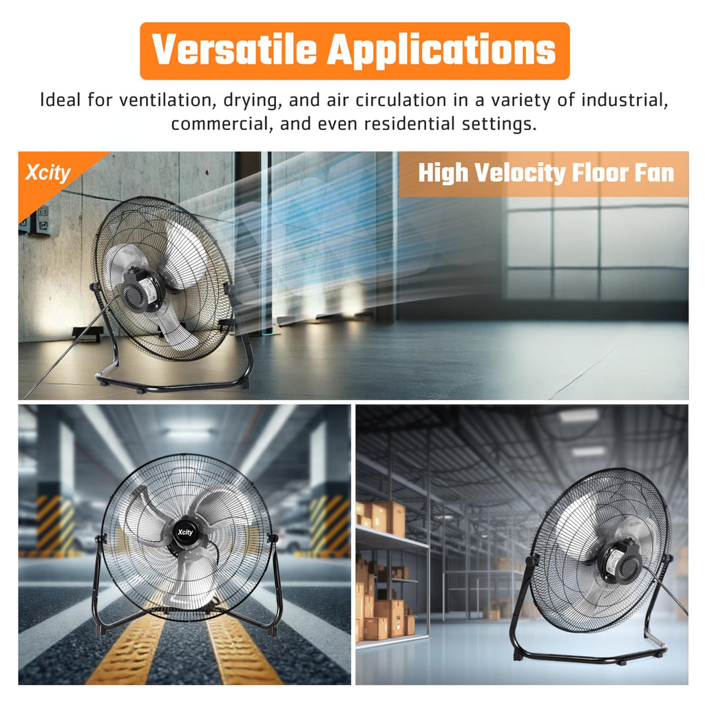 20 Inch 3-speed Metal Floor Fan I14559