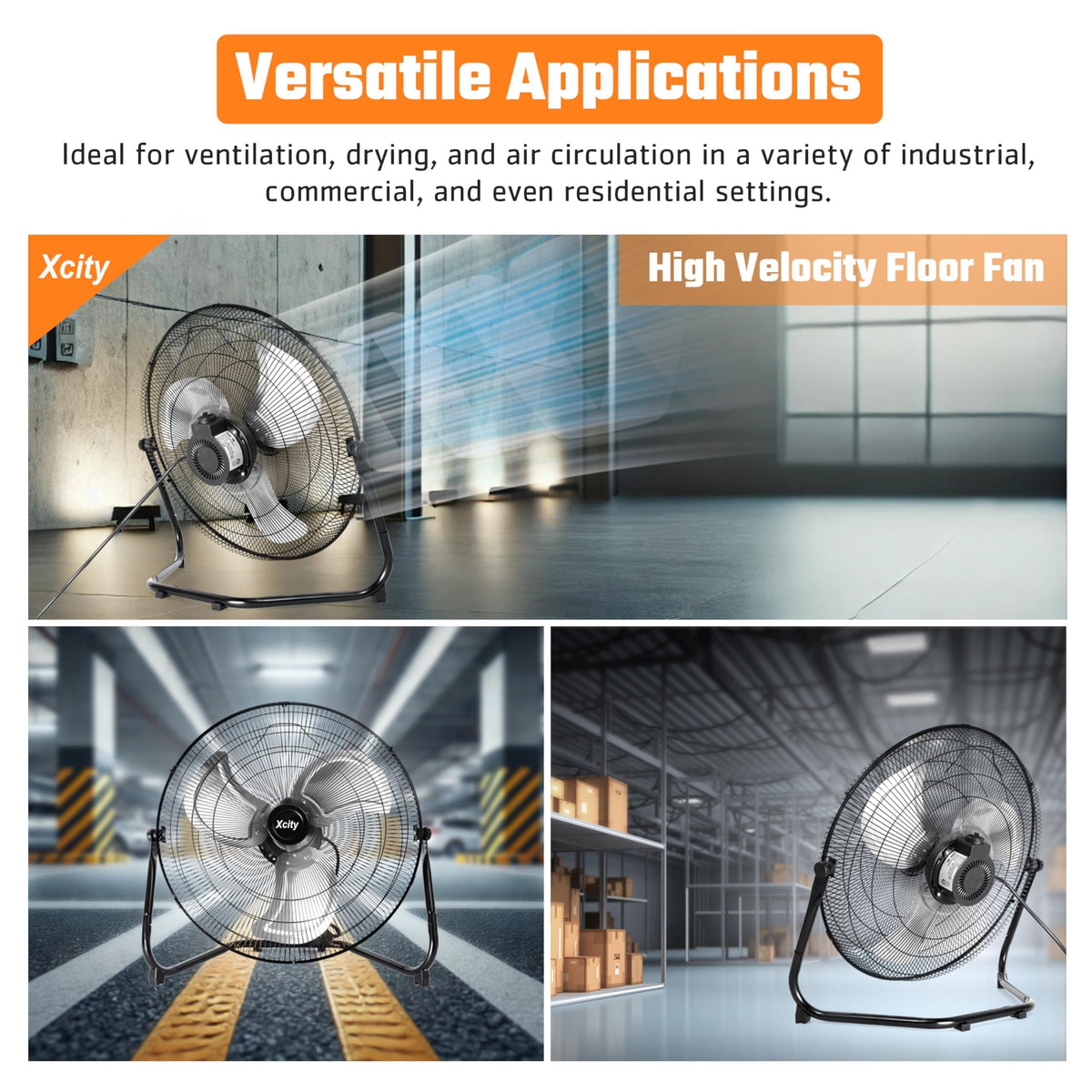 20 Inch 3-speed Metal Floor Fan I14559