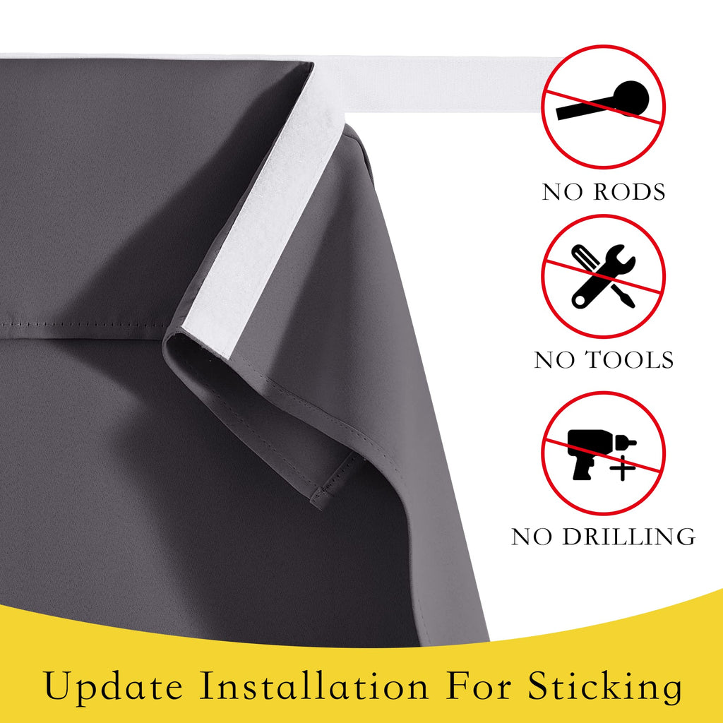 Grey Blackout Thermal Insulated Curtain F2663