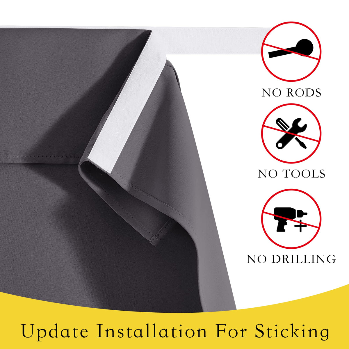Grey Blackout Thermal Insulated Curtain F2663