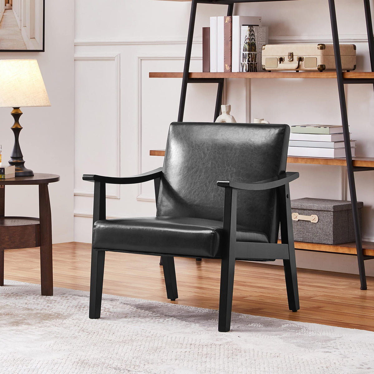 Black Faux Leather Accent Chairs D99990
