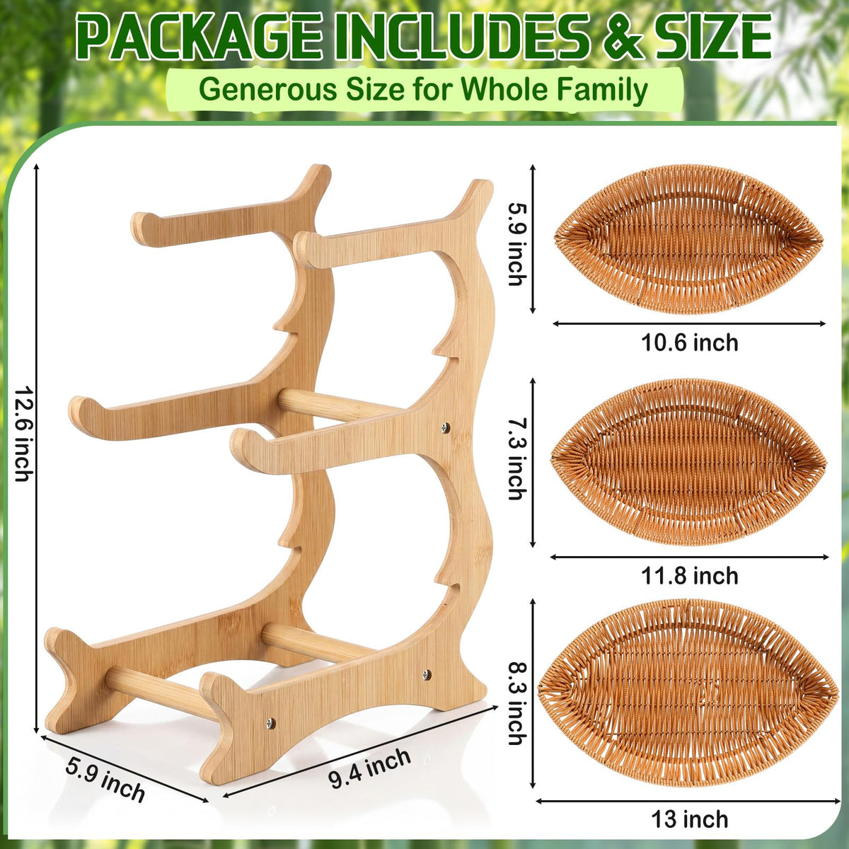 3 Tier Rattan Fruit Basket W2397