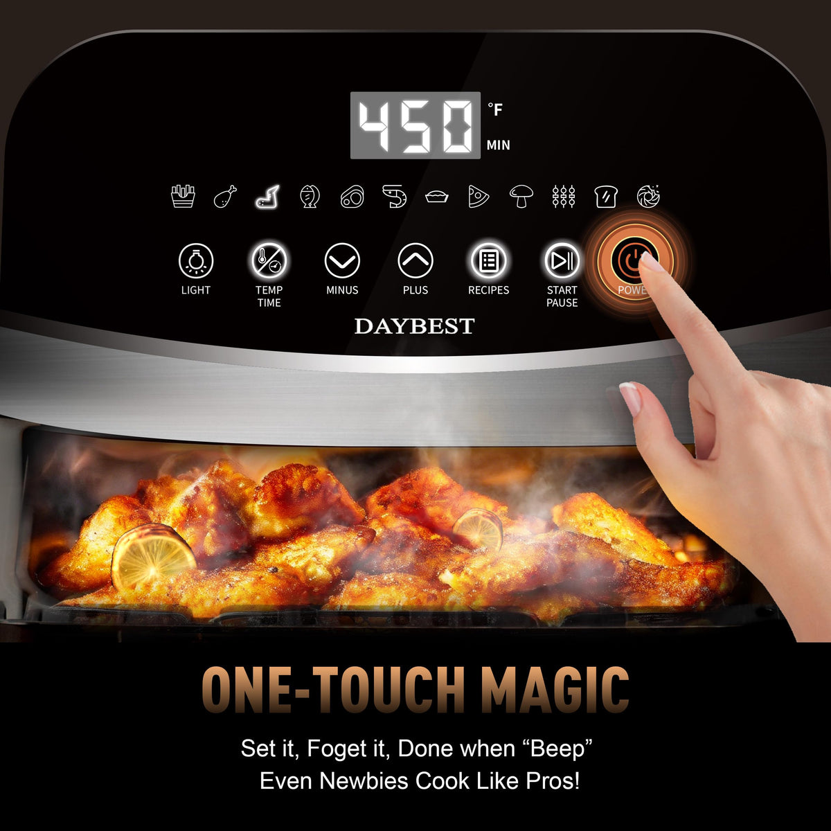 Stainless Steel Ceramic Coated 6QT Air Fryer L87686