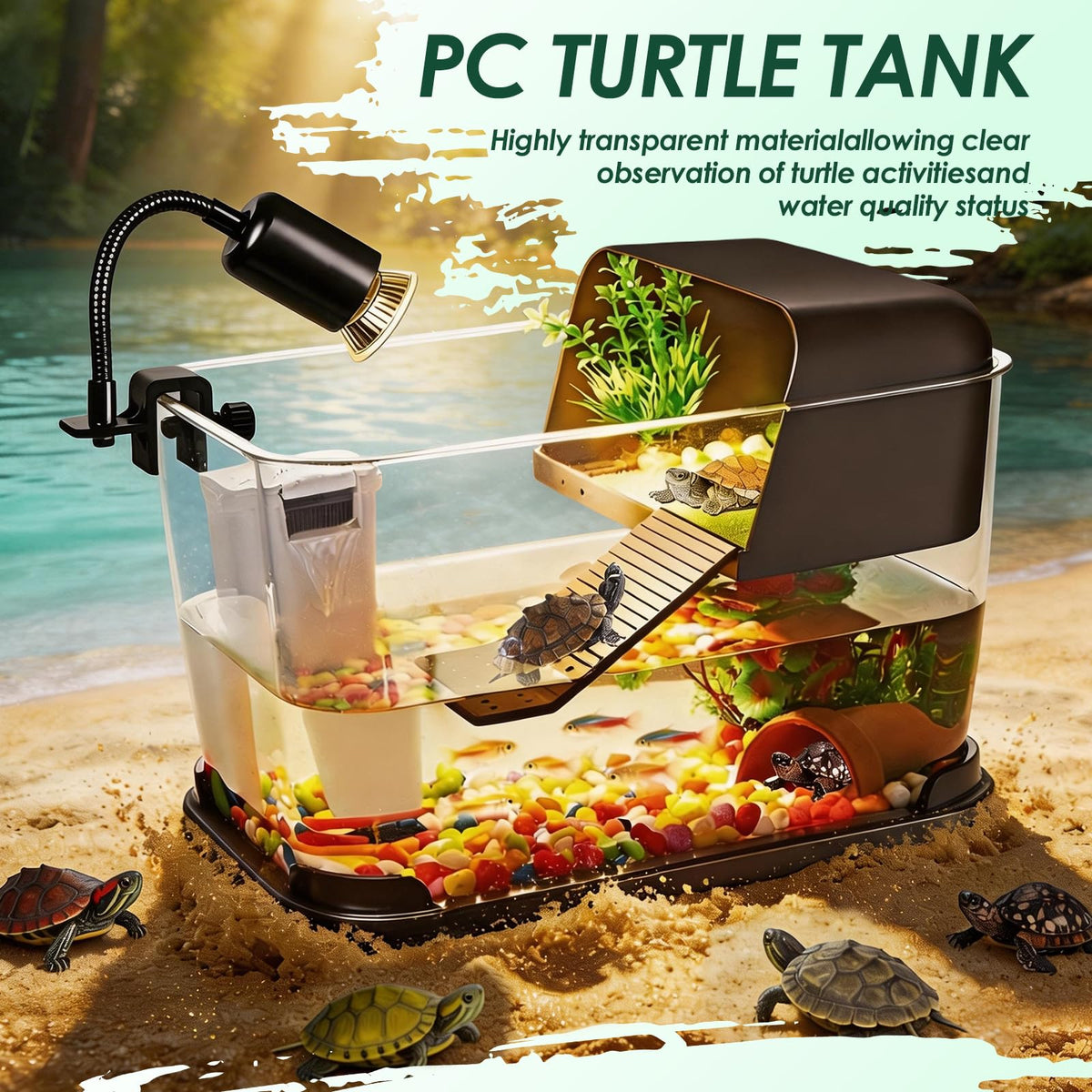 All-in-One Aquatic Turtle Aquarium Habitat E16388