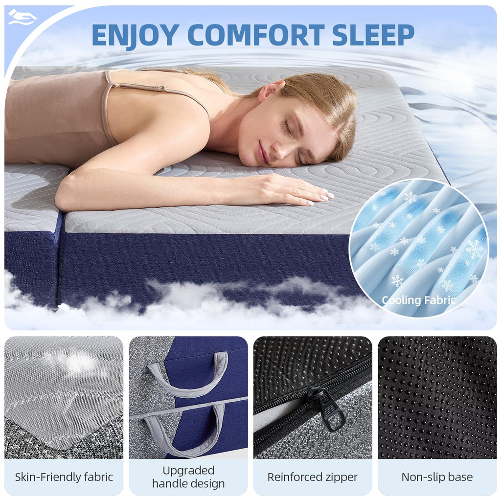 6 Inch Cooling Memory Foam Foldable Mattress Twin Size Y5804
