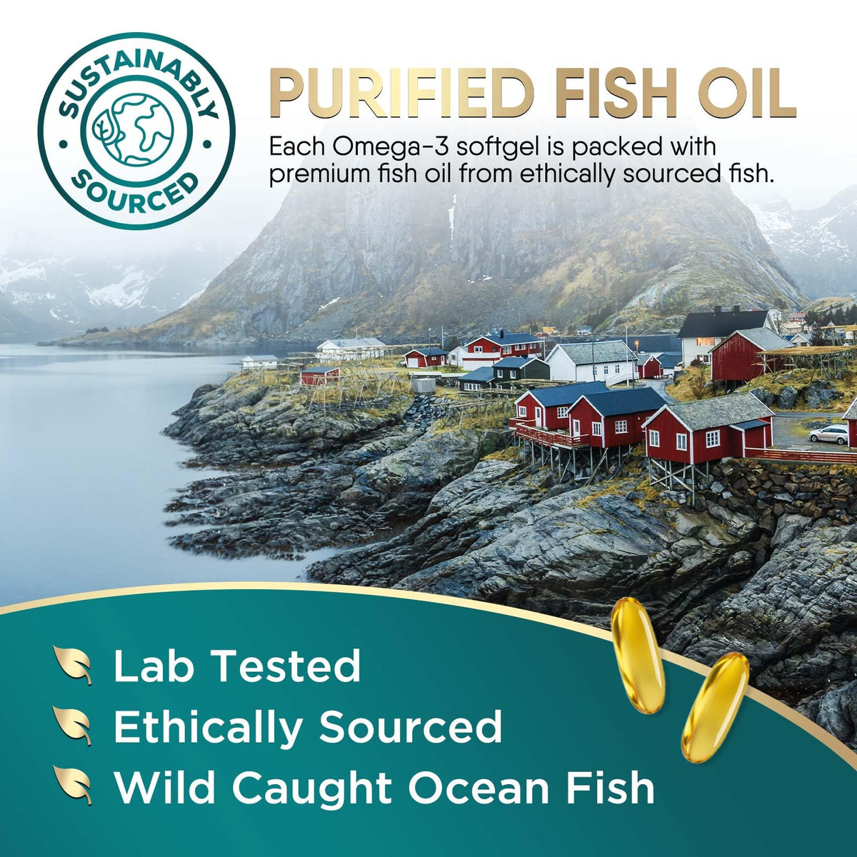 Omega 3 Fish Oil 2400mg Softgels F460