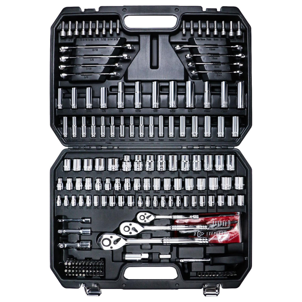 1/4 in, 3/8 in and 1/2 in Drive 202 Piece Mechanics Tool Set T909