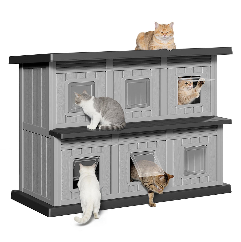 Weatherproof 2 Storey Insulated Cat House N939