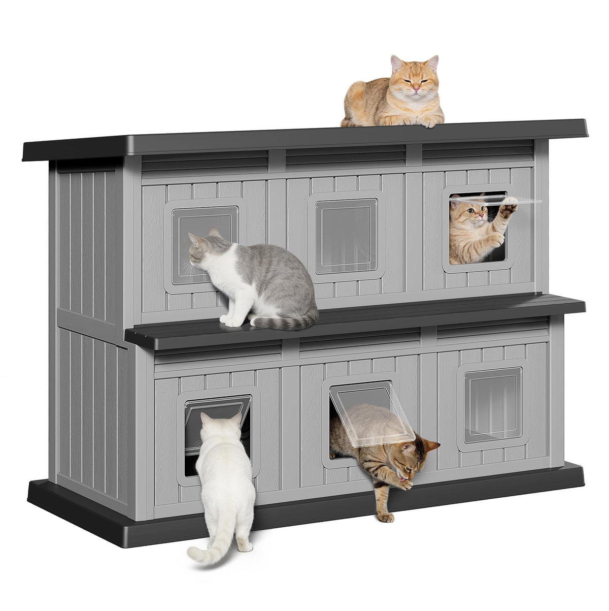 Weatherproof 2 Storey Insulated Cat House N939