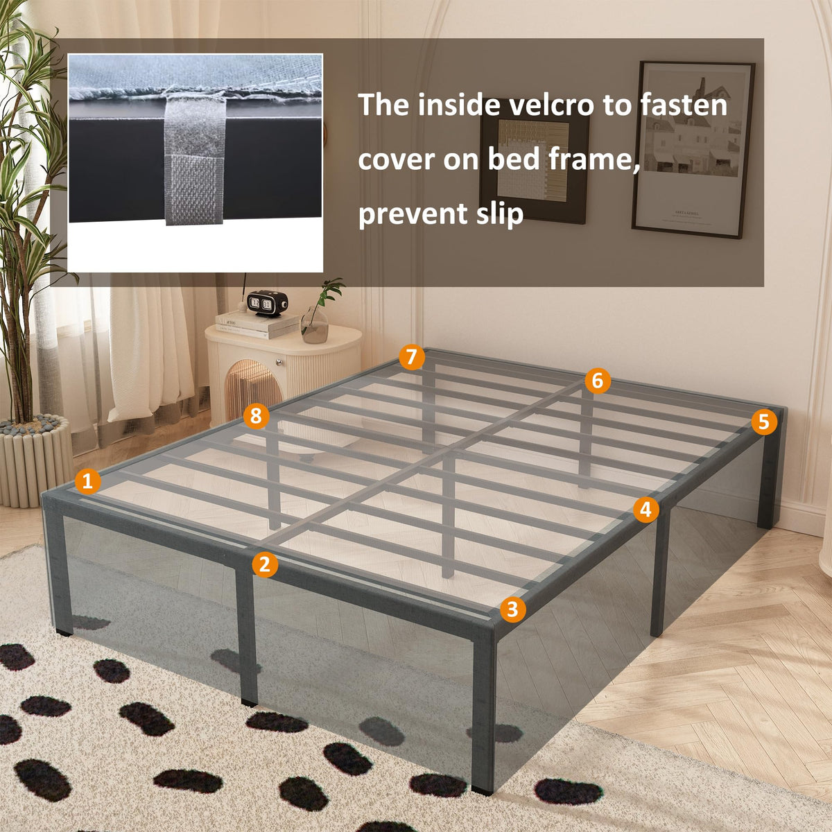 Queen Size 18 Inch Metal Bed Frame H37507