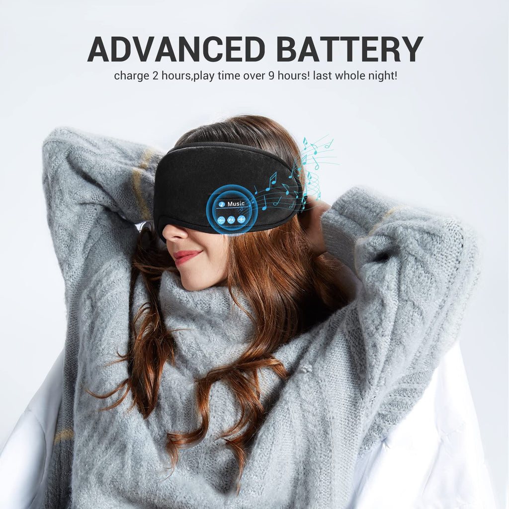 Bluetooth Sleep Headphones Eye Mask with Speakers and Microphone X1634