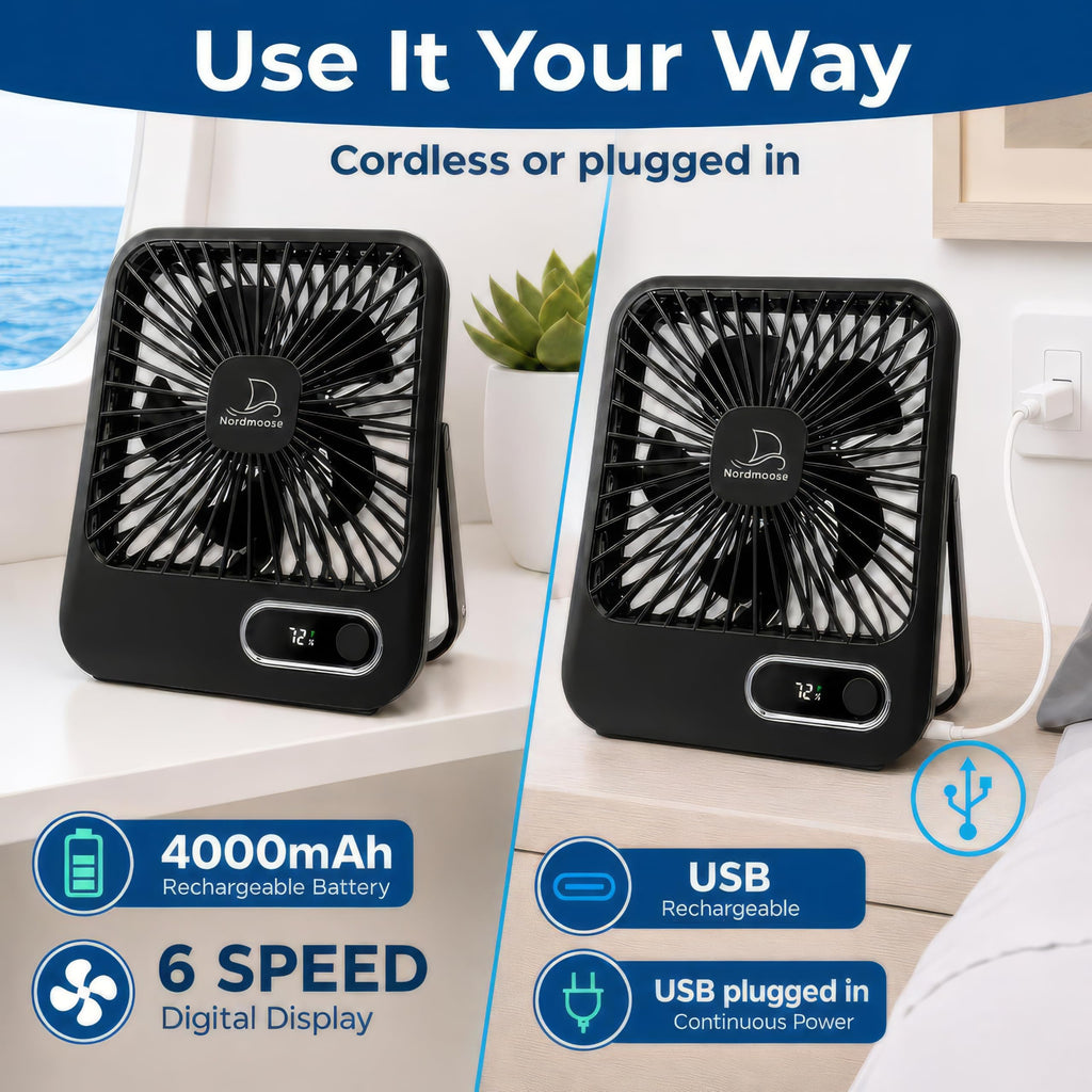 Portable USB Rechargeable Fan with Magnetic Hook L695
