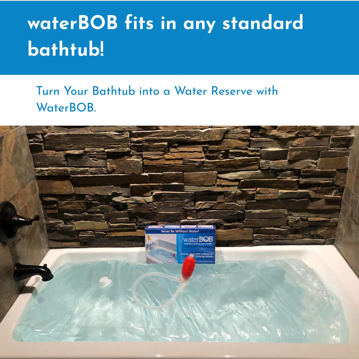 Bathtub Water Storage Bladder 100 Gallon Food Grade BPA Free N8193