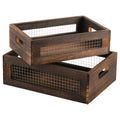 Set of 2 Rustic Wooden Nesting Boxes with Handle O675