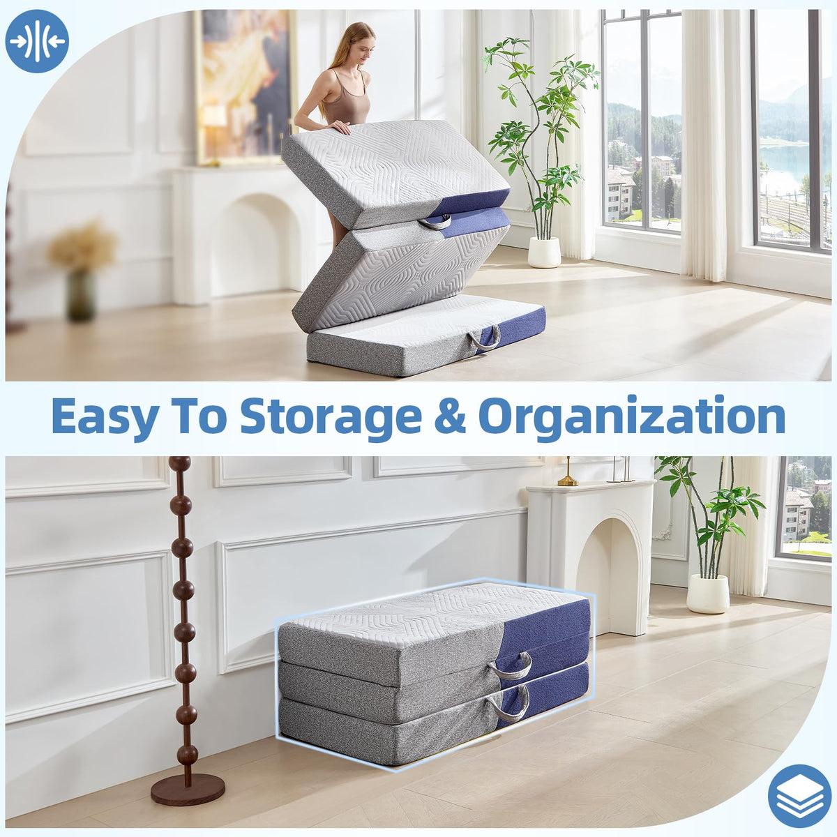 6 Inch Cooling Memory Foam Foldable Mattress Twin Size Y5804