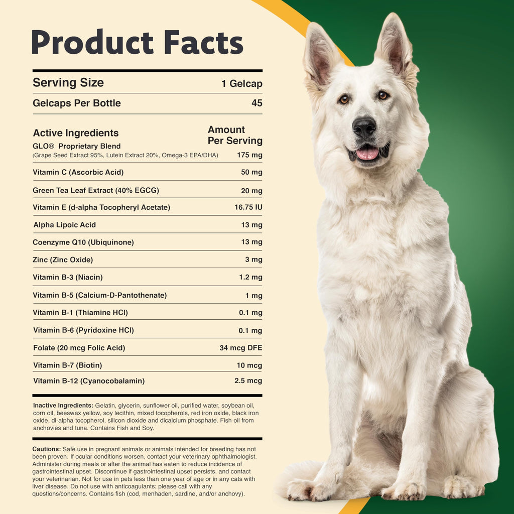 Lutein Omega-3 Liquid Gelcaps Vision Supplement for Small Dogs F731429