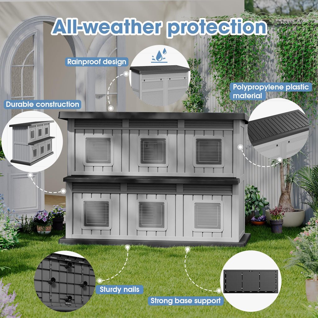 Weatherproof 2 Storey Insulated Cat House N939