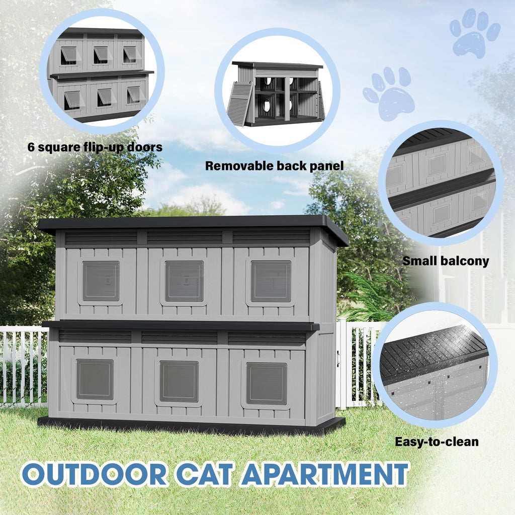 Weatherproof 2 Storey Insulated Cat House N939