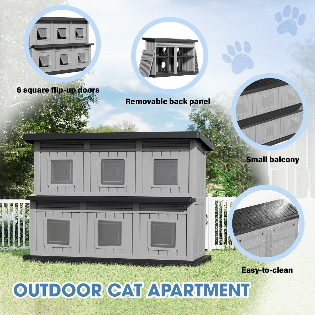 Weatherproof 2 Storey Insulated Cat House N939