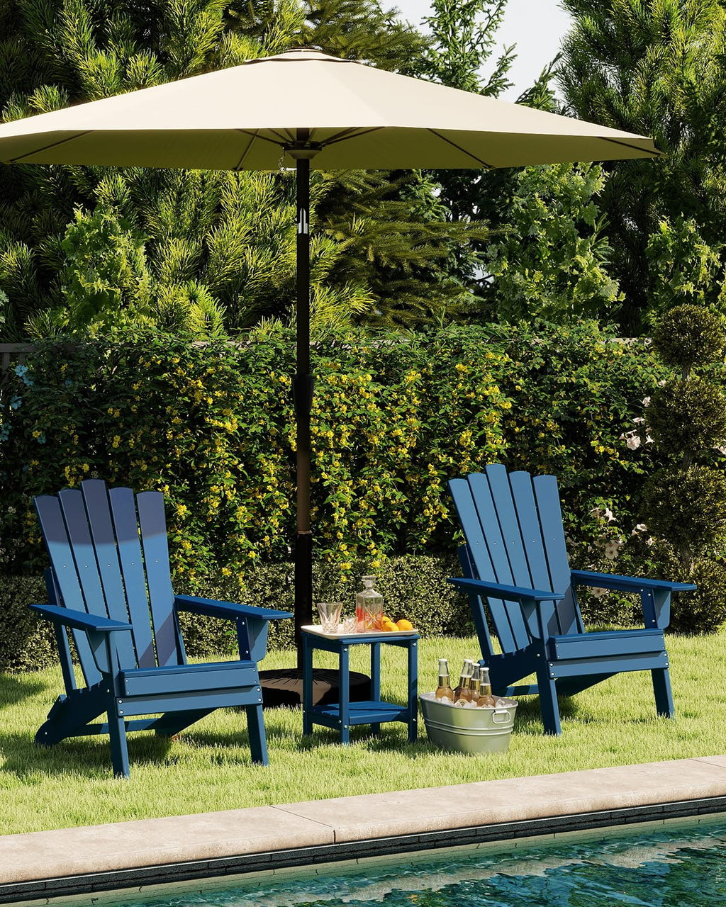 Blue Folding Adirondack Chairs Set of 2 J820641