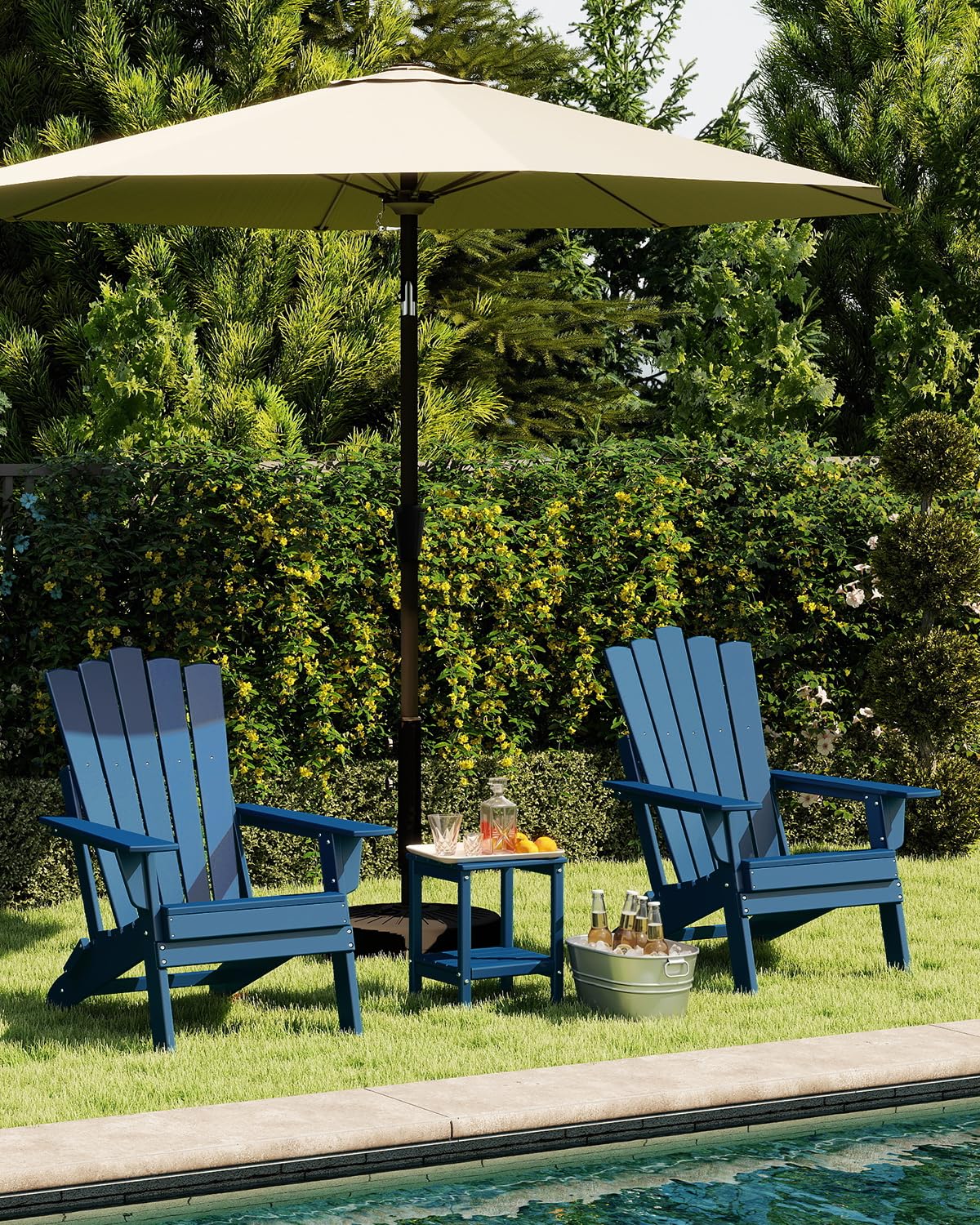 Blue Folding Adirondack Chairs Set of 2 J820641
