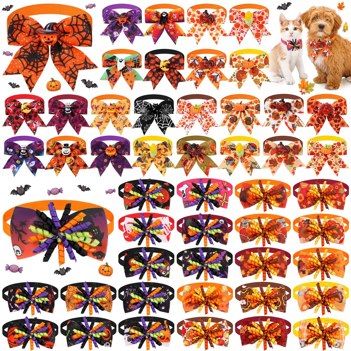 50 Pcs Dog Bow Ties H24094