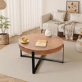 Round Coffee Table with Black Cross Legs Base H423558
