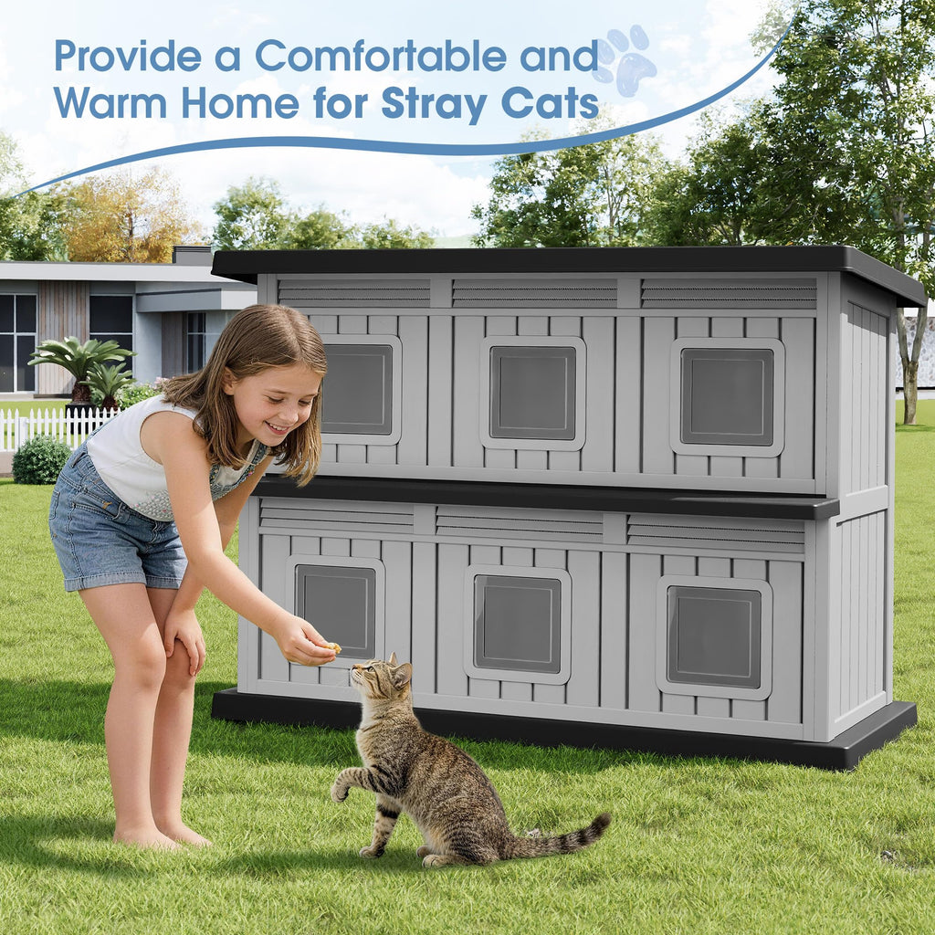 Weatherproof 2 Storey Insulated Cat House N939