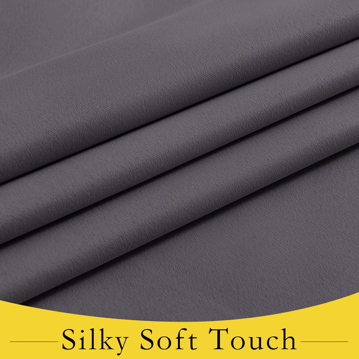 Grey Blackout Thermal Insulated Curtain F2663