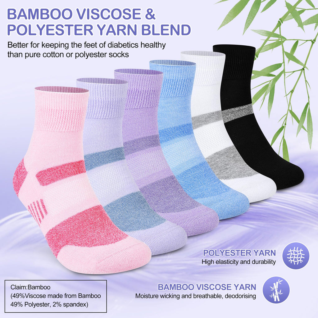 6 Pairs Non Binding Diabetic Ankle Socks L42820