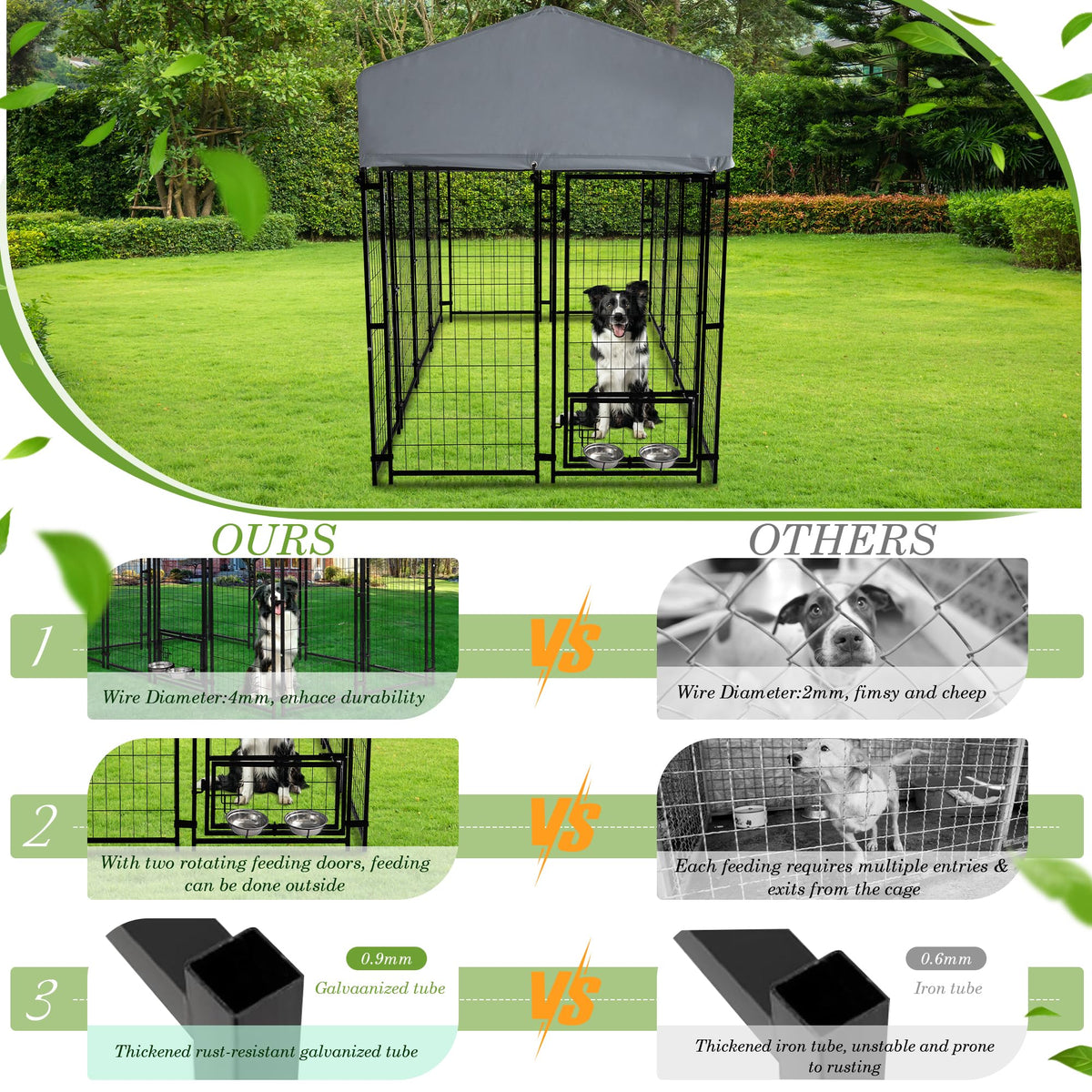 8x4x5.7 FT Outdoor Dog Kennel G90291